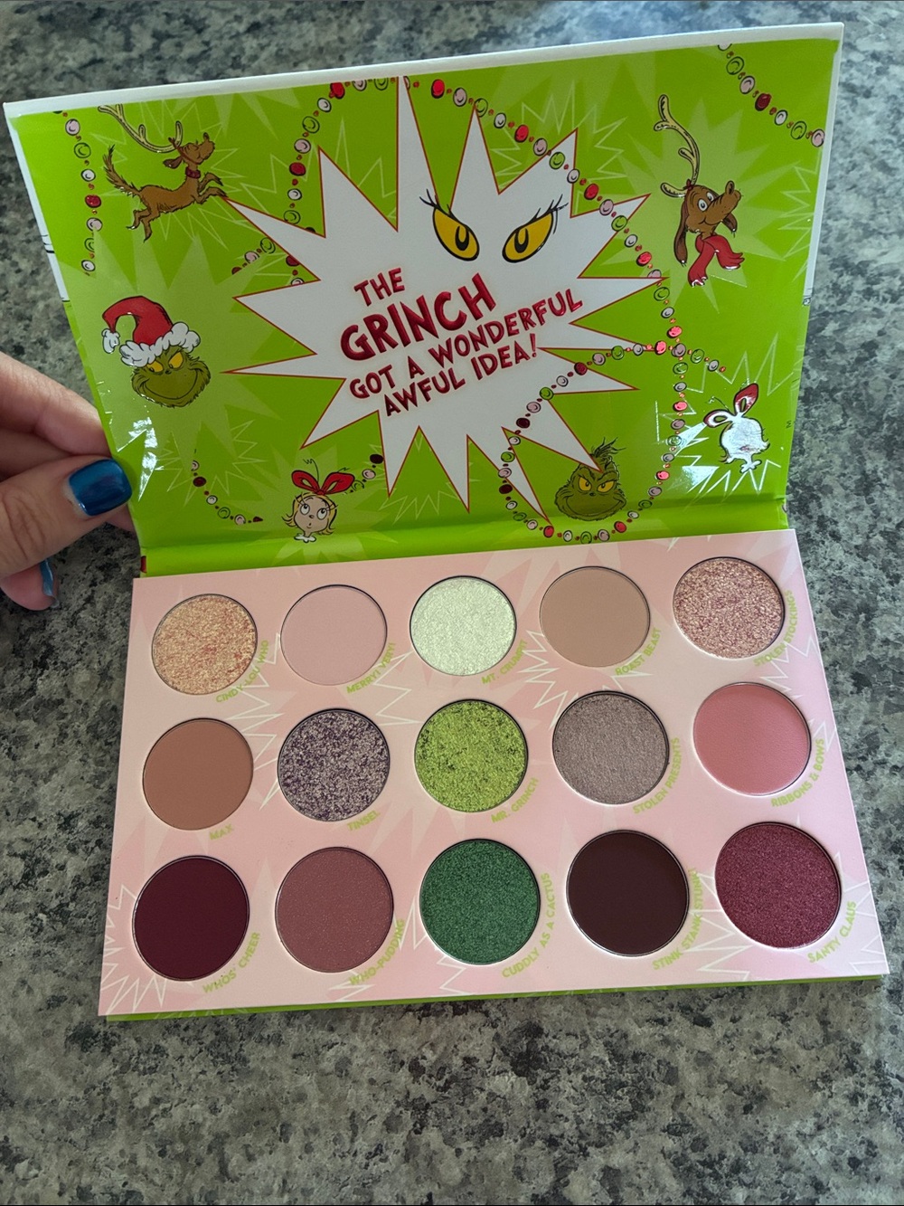 ColourPop The Grinch Holiday Eyeshadow Palette - Never Used - Picture 2 of 4